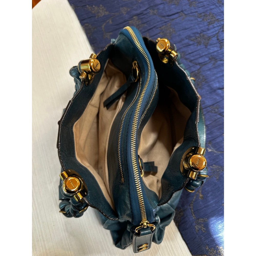 Chloé Blue Leather Heloise Shoulder Bag - Picture 15 of 16